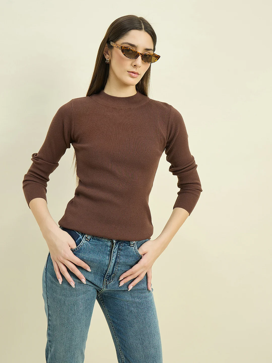 Madame Brown Viscose Blend Skeeve - Image 2