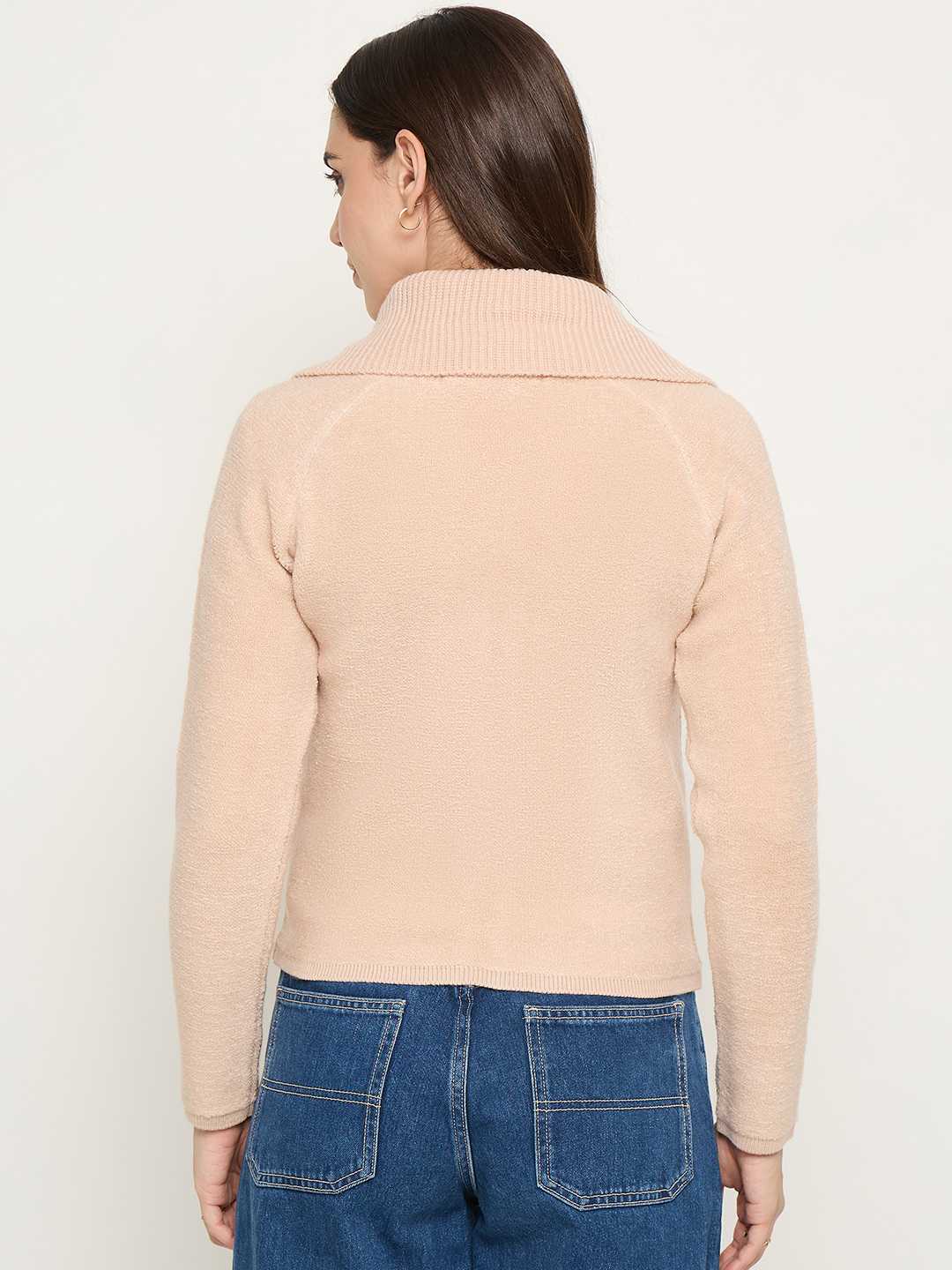 Madame Wide Collar Peach Sweater - Image 6