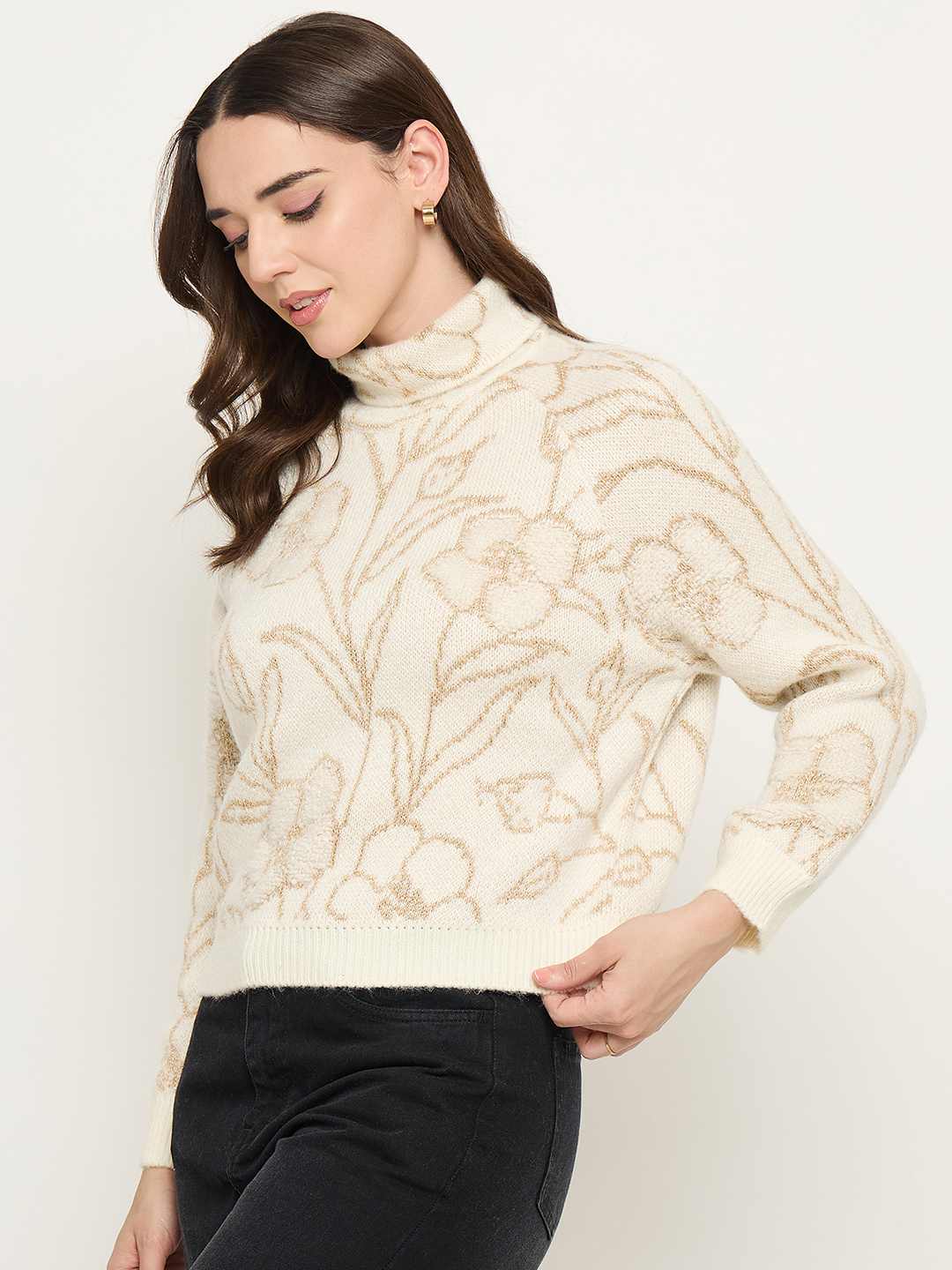 Madame Floral Print Off White Sweater - Image 5