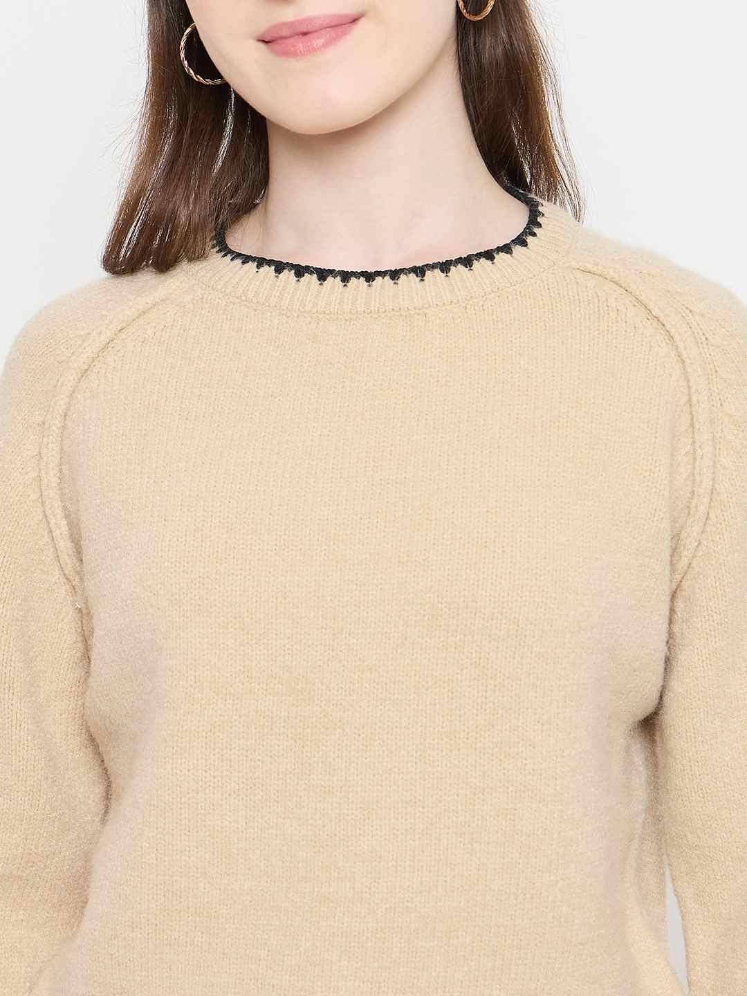 Madame Crew Neck Beige Sweater - Image 7