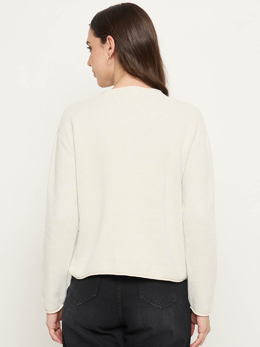 Madame Floral Print White Sweater - Image 6