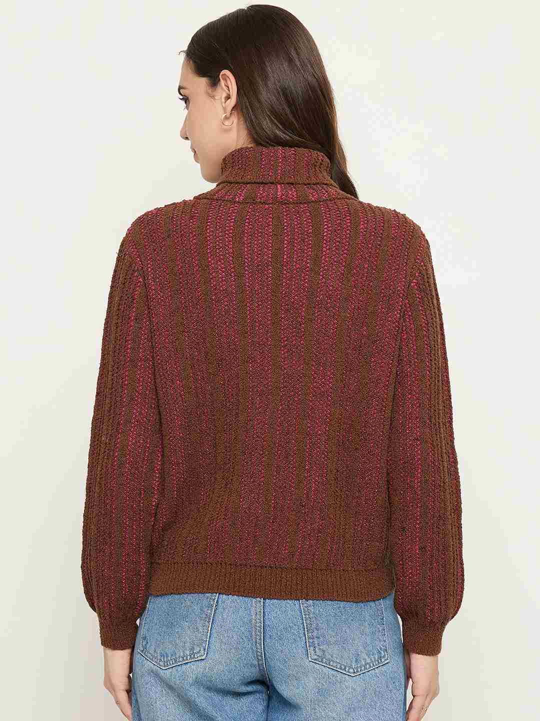 Madame Brown Self Striped Sweater - Image 6