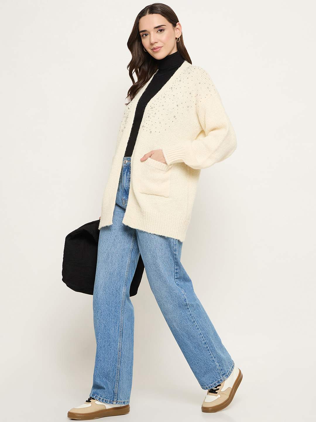 Madame Beige Front Pocket Shrug - Image 3