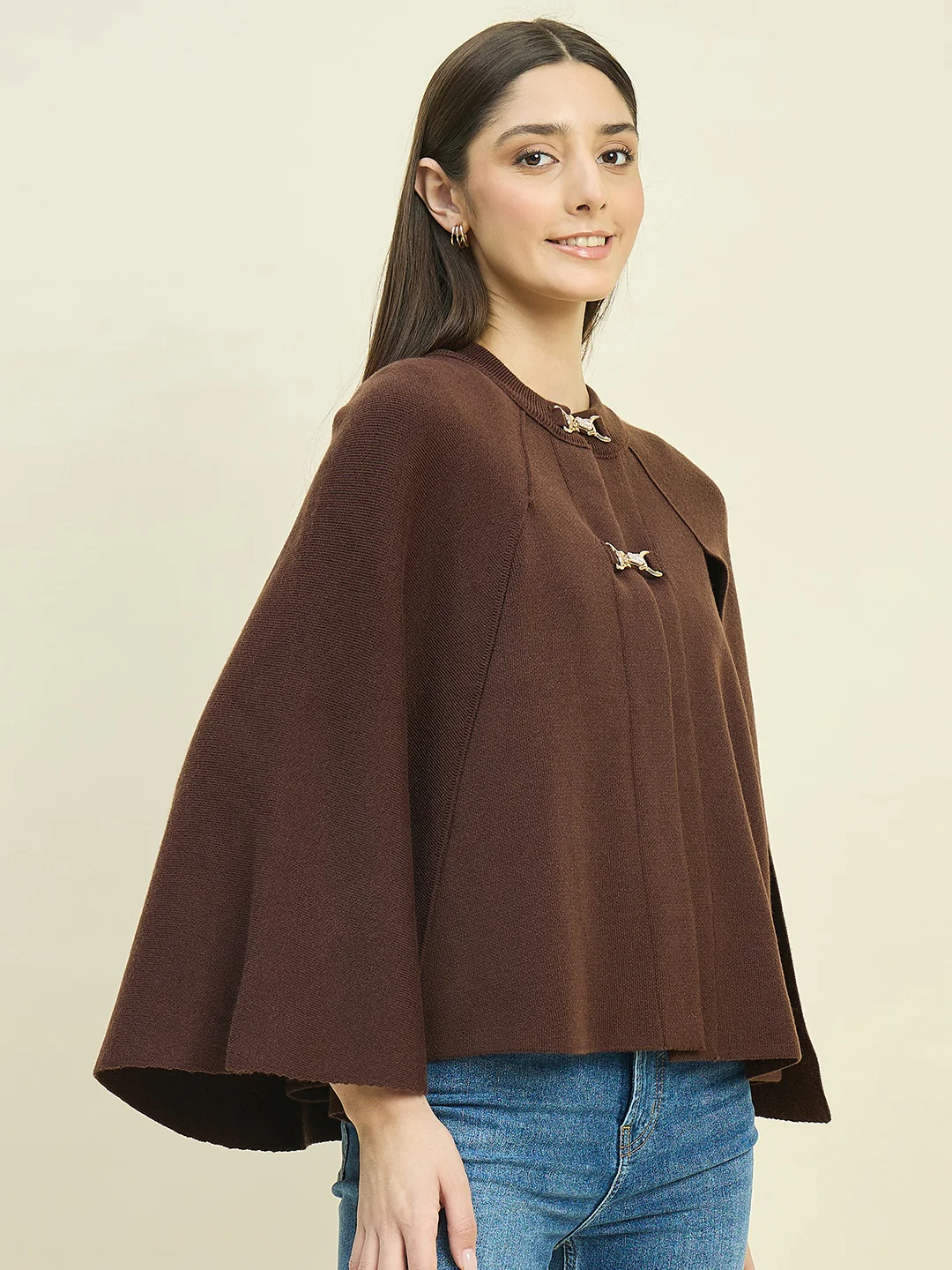 Madame Brown Shrug with Flared Sleeves - Image 4