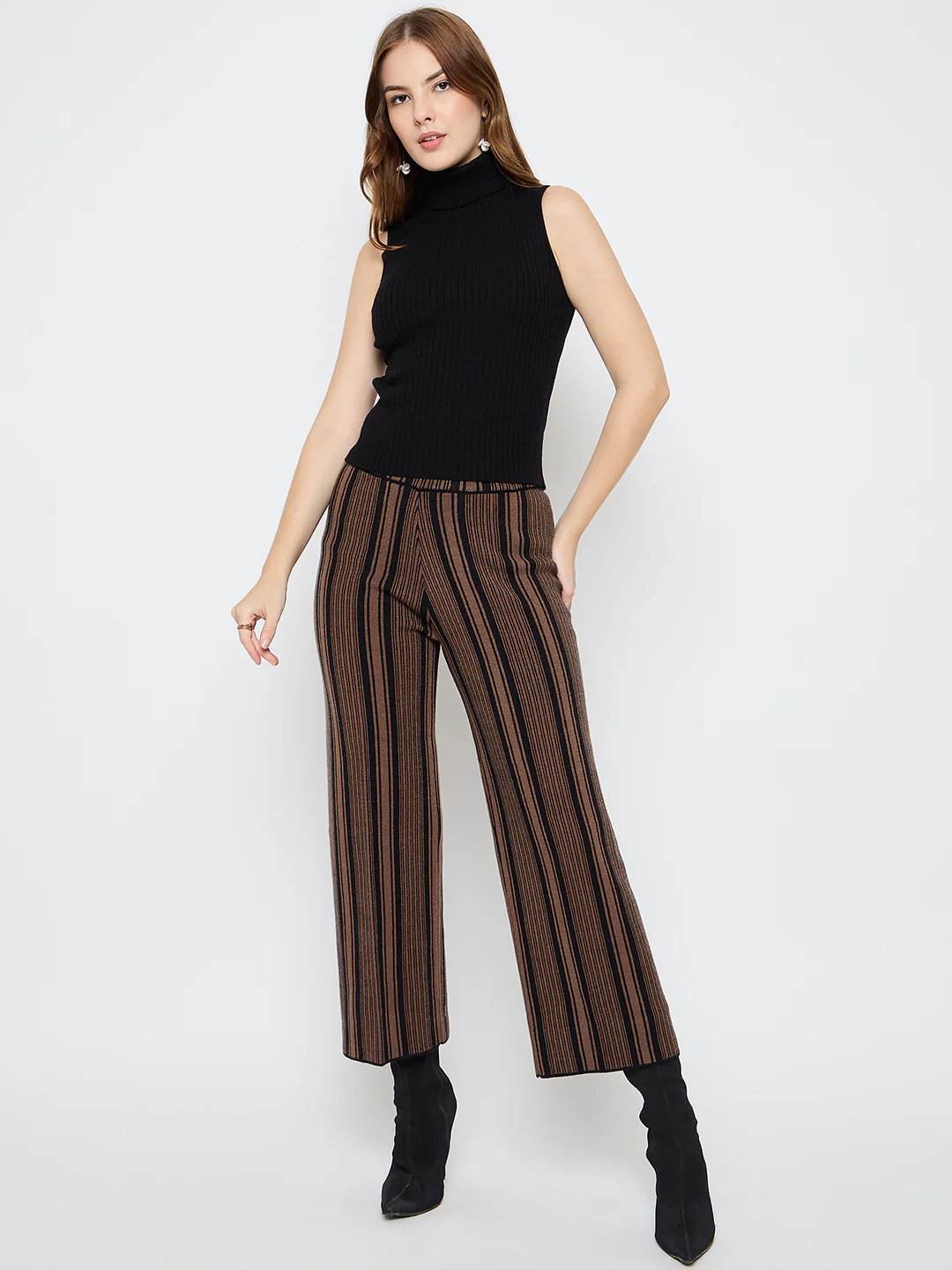 Madame Striped Three Piece Brown Co-ord Set - Image 4