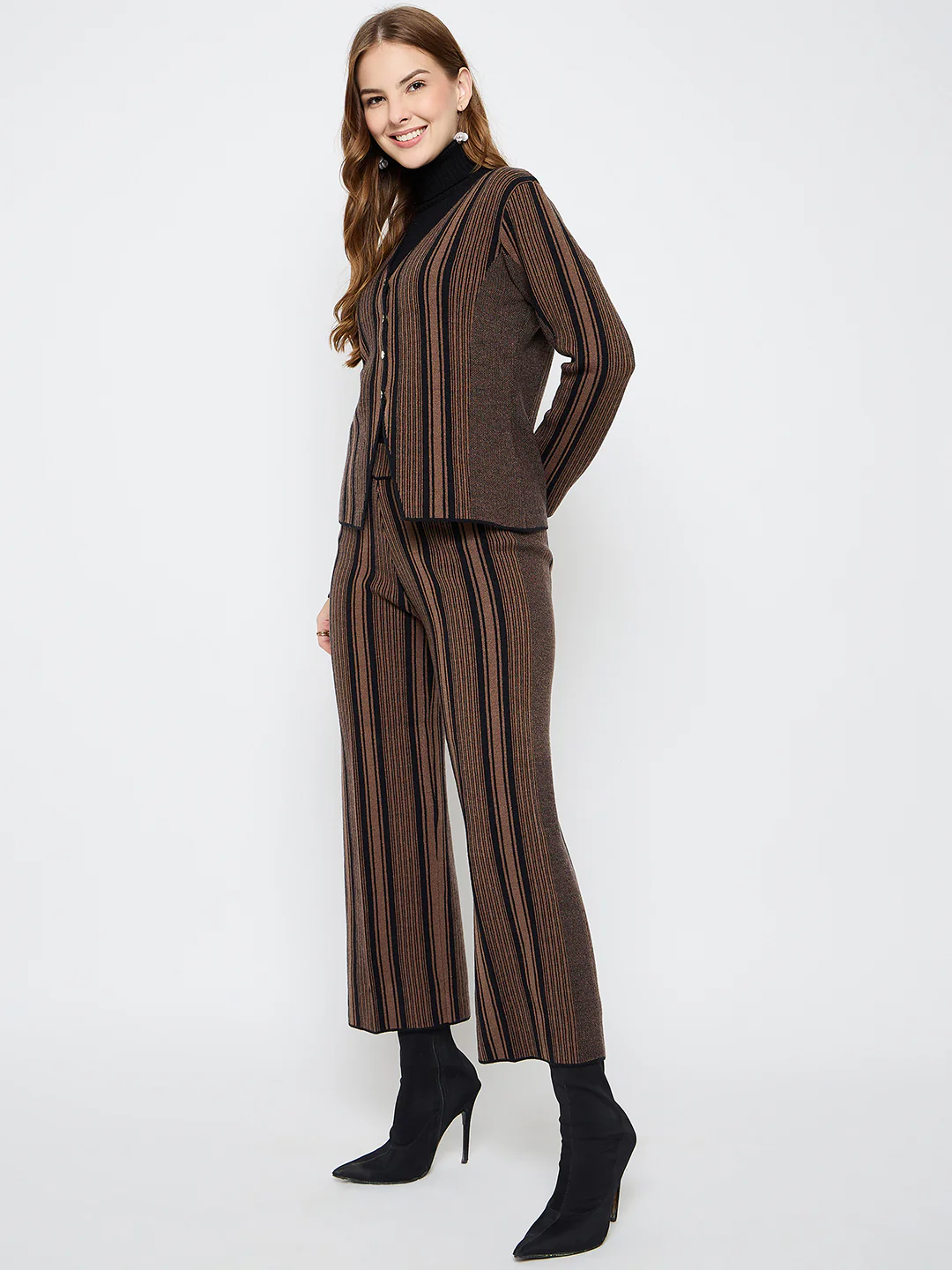 Madame Striped Three Piece Brown Co-ord Set - Image 6