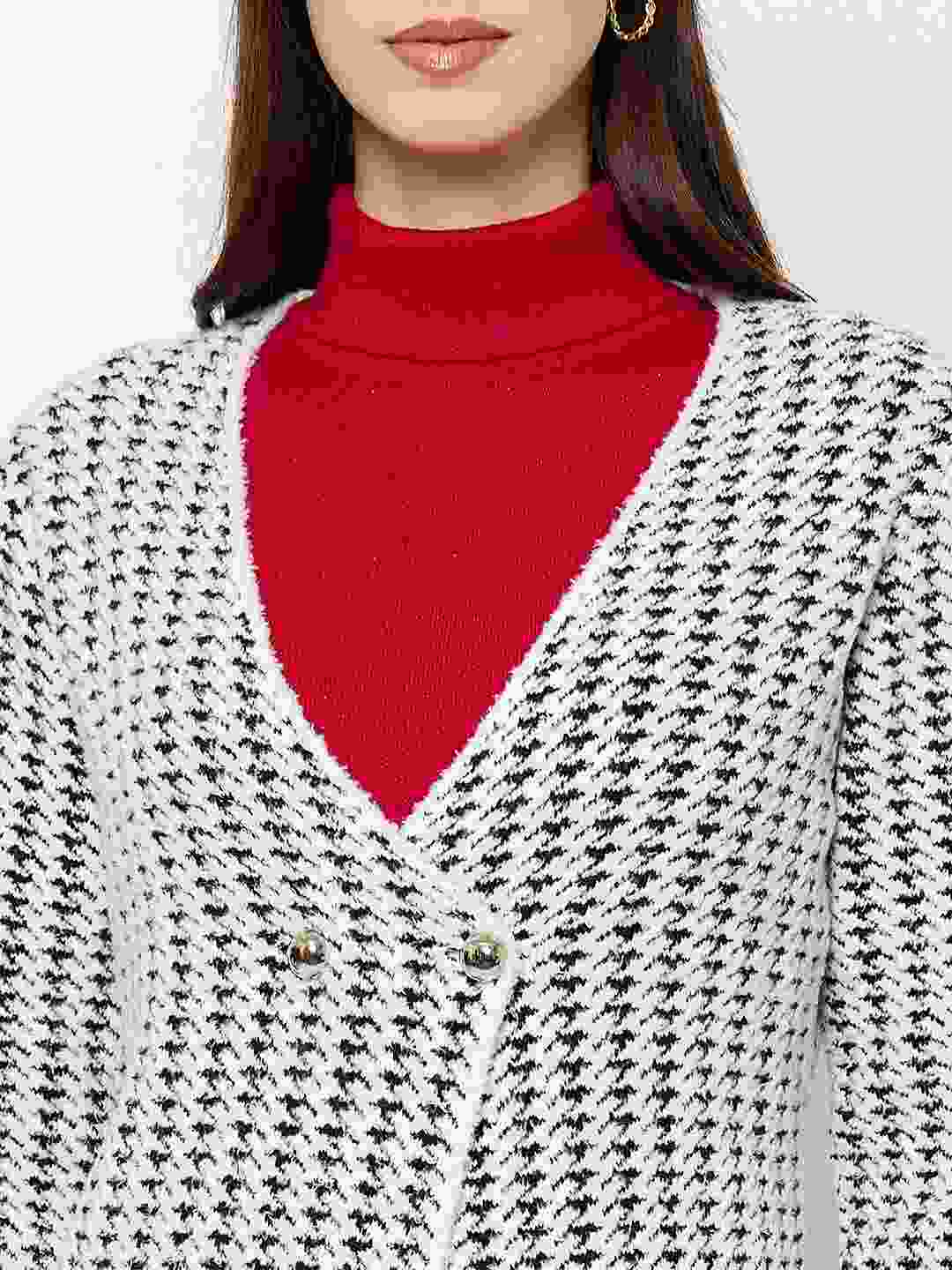 Madame Off White Dress and Cardigan Knitted Co-ord Set - Image 8