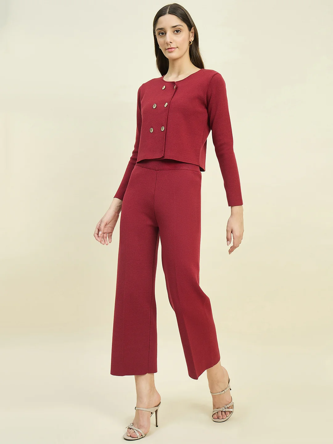 Madame Maroon Knit Co-ord Set - Image 5