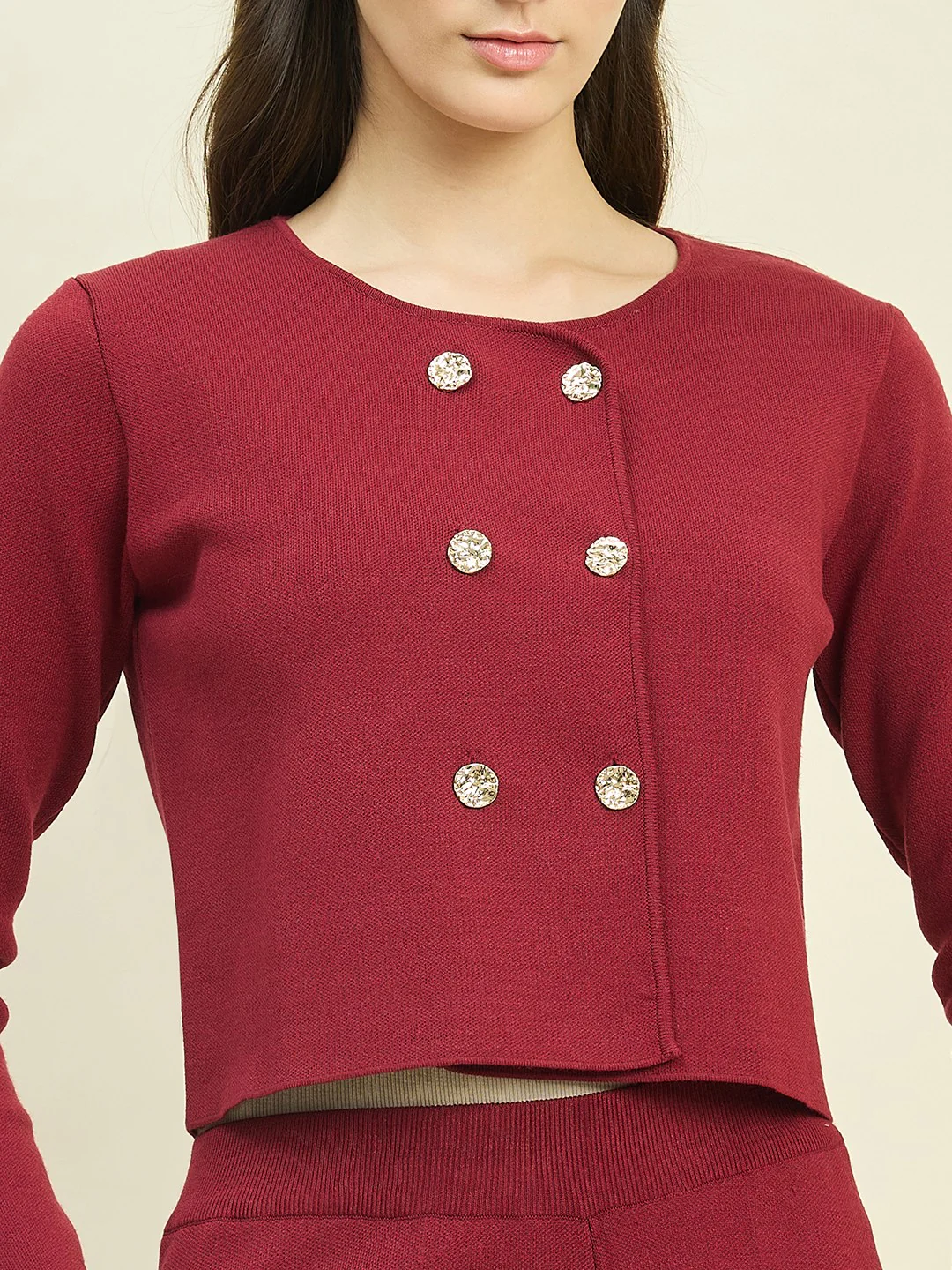Madame Maroon Knit Co-ord Set - Image 8
