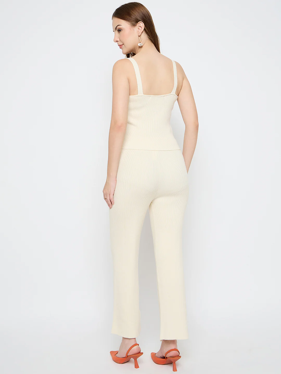 Madame Sleeveless Beige Cotton Co-ord Set - Image 6