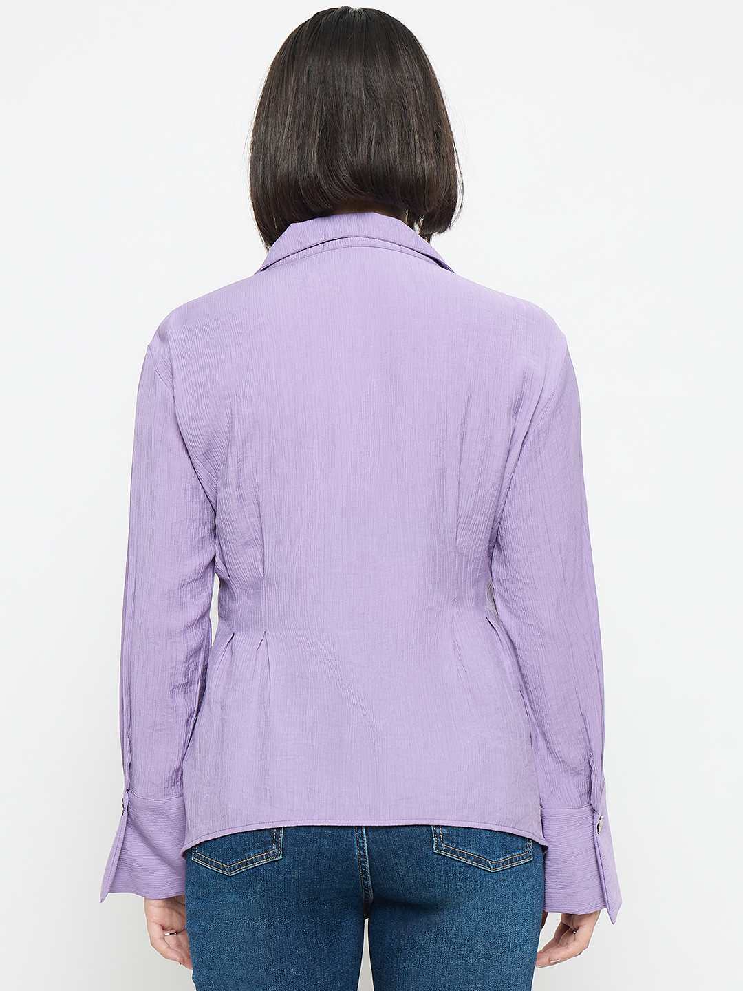 Madame Tie Knot Lilac Wrap Top - Image 6