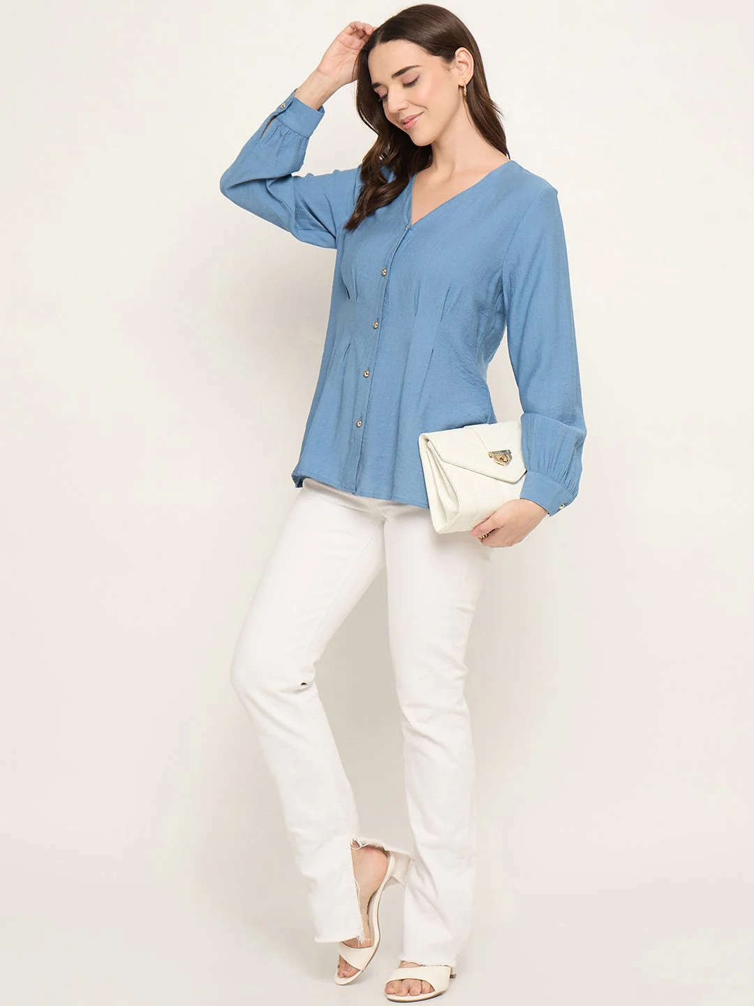 Madame Rayon Blend V-Neck Top - Image 2