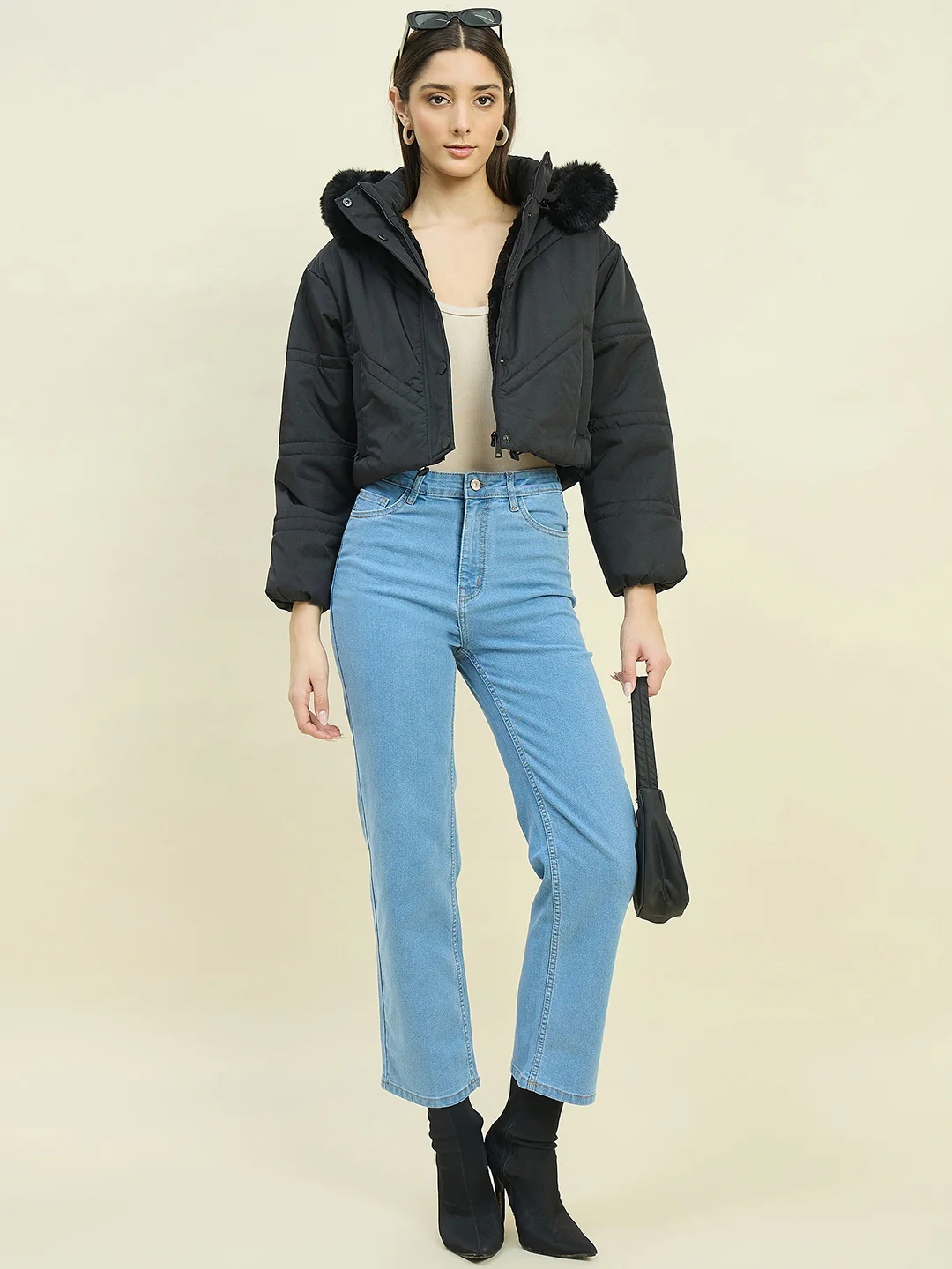 Madame Black Puffer Jacket - Image 3