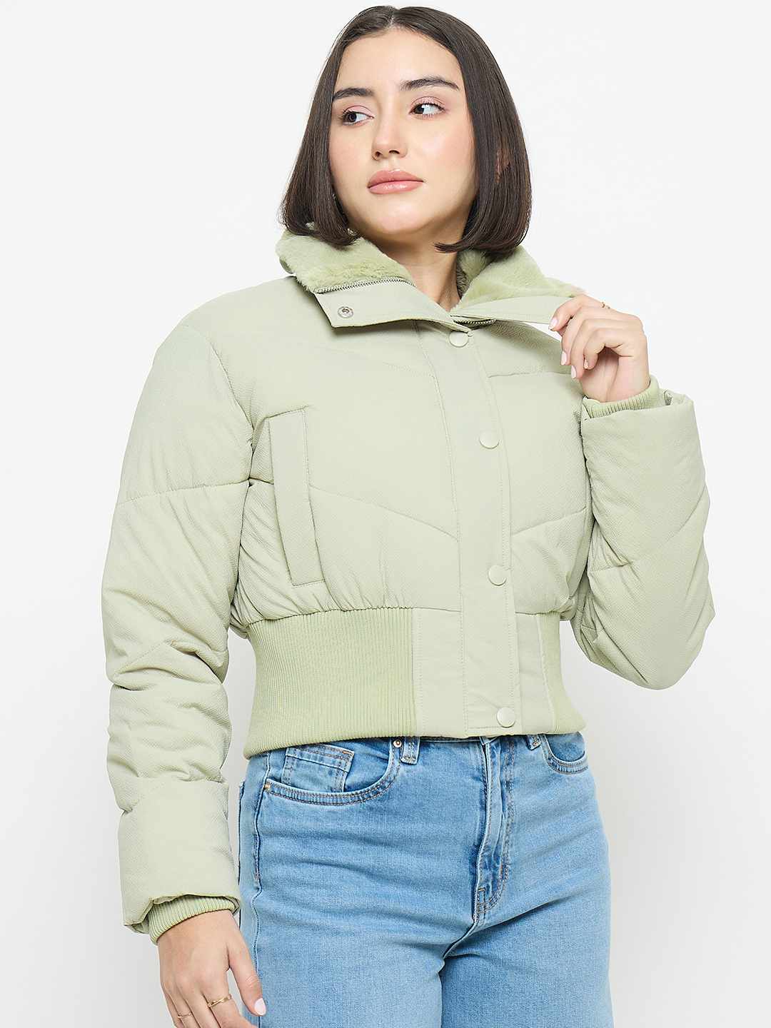 Madame Quilted Mint Jacket - Image 4