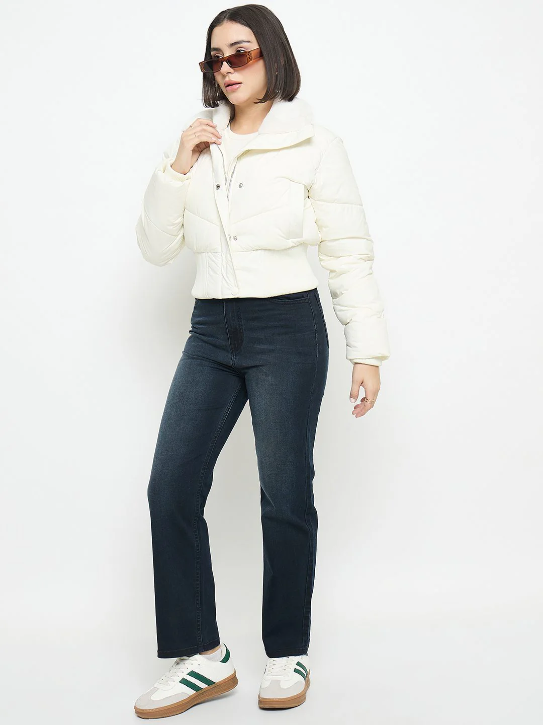 Madame Quilted Off White Jacket - Image 2