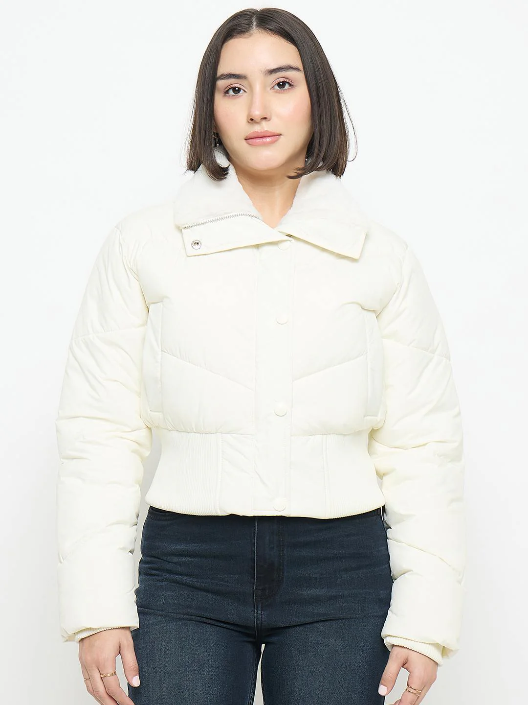 Madame Quilted Off White Jacket - Image 3