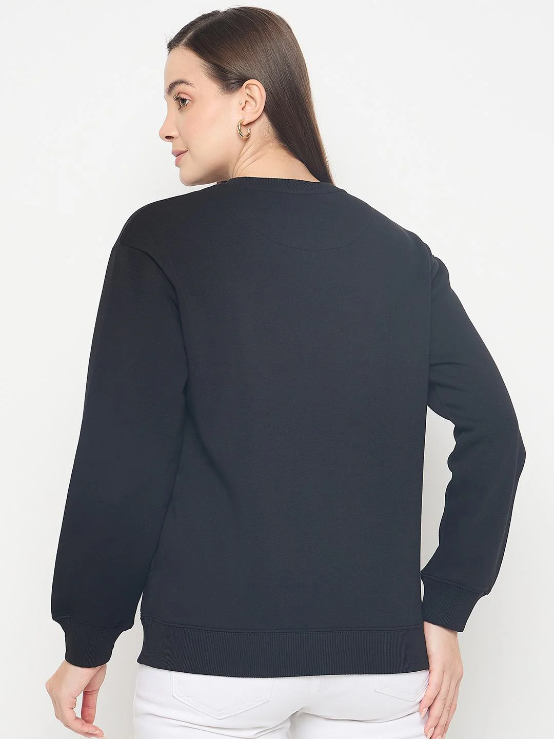 Madame Embellished Cotton Blend Black Sweatshirt - Image 6