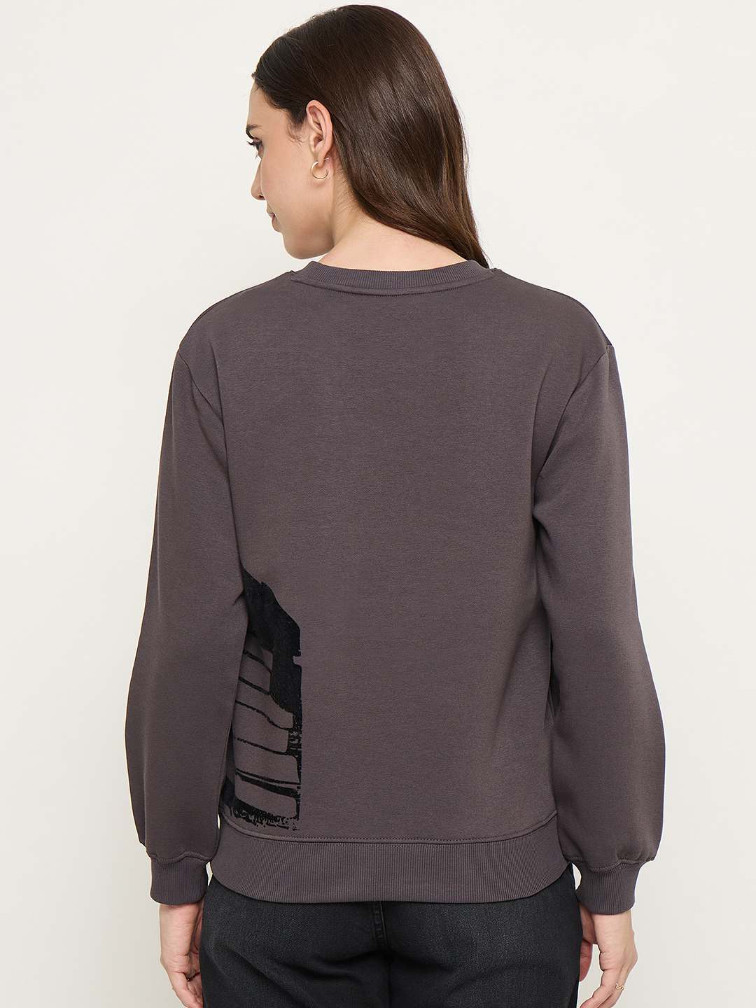 Madame Printed Grey Sweatshirt - Image 6