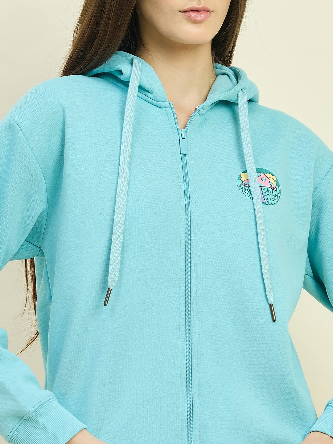 Madame Blue Cotton Blend Hooded Sweatshirt - Image 7
