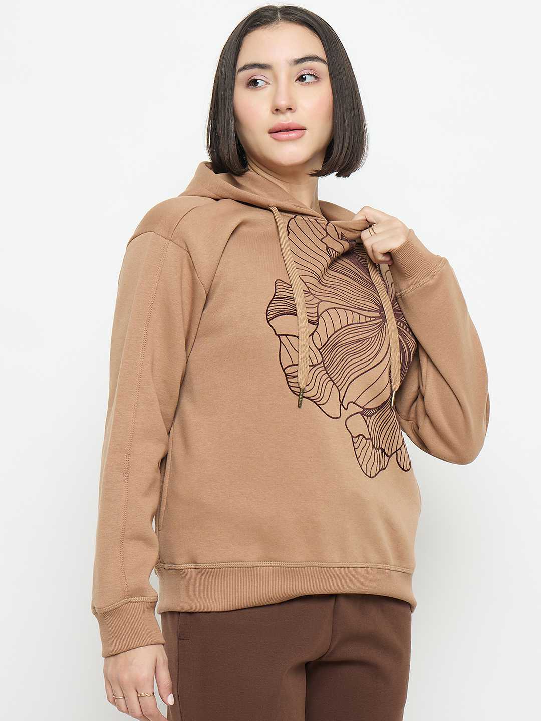Madame Floral Print Beige Sweatshirt - Image 4