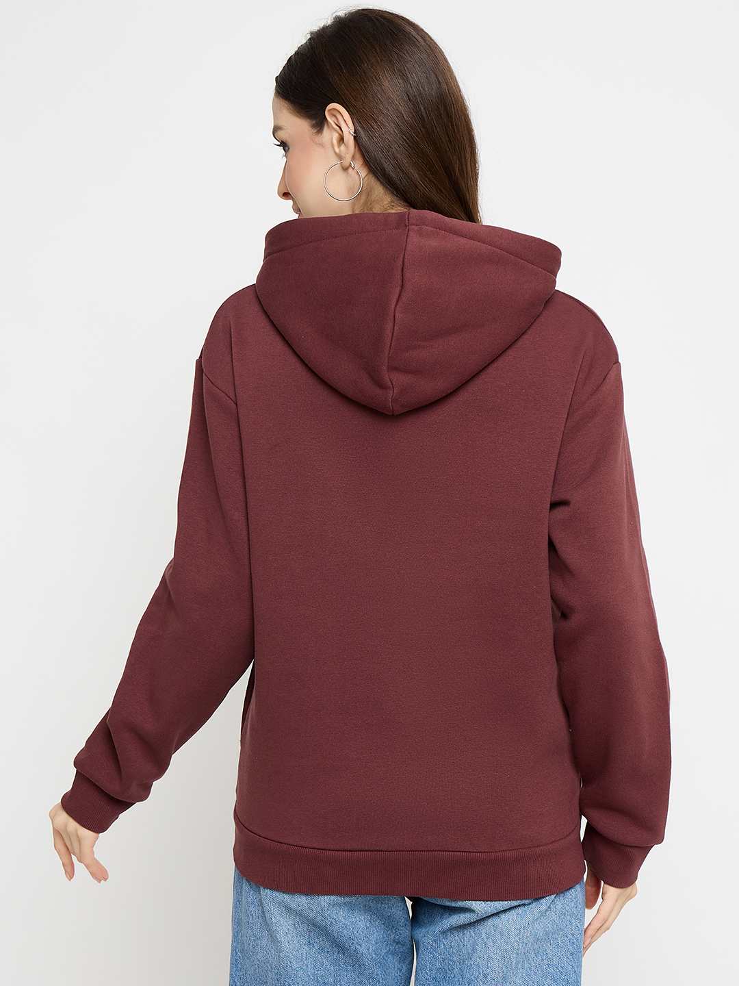 Madame Typograpy Print Hooded Brown Sweatshirt - Image 6