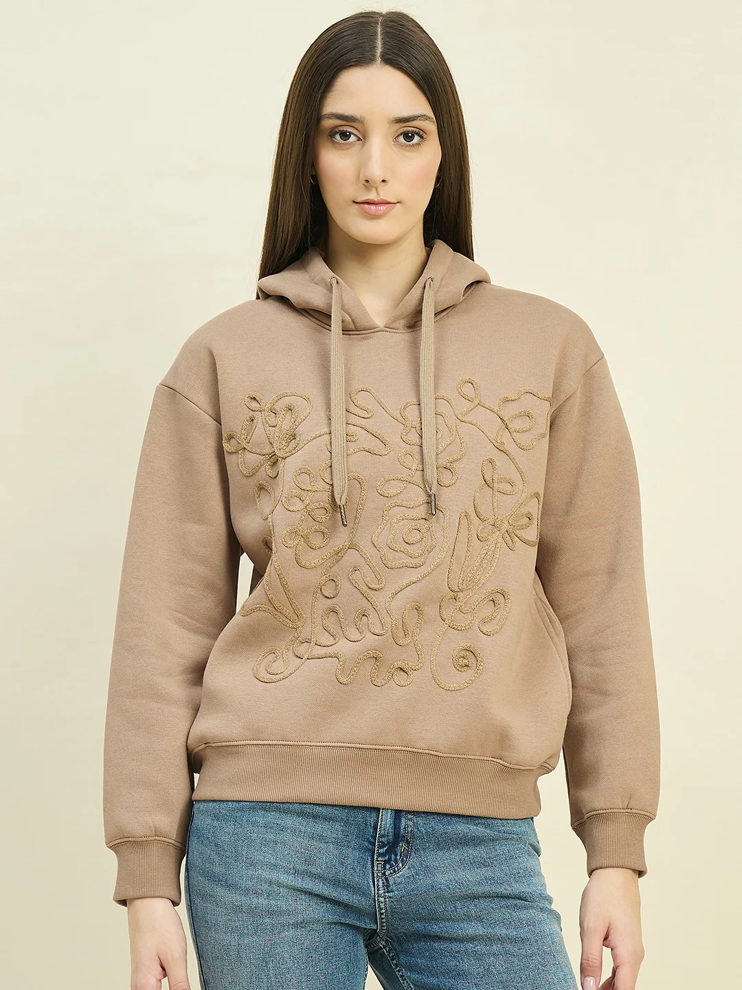 Madame Beige Cotton Blend Sweatshirt - Image 3
