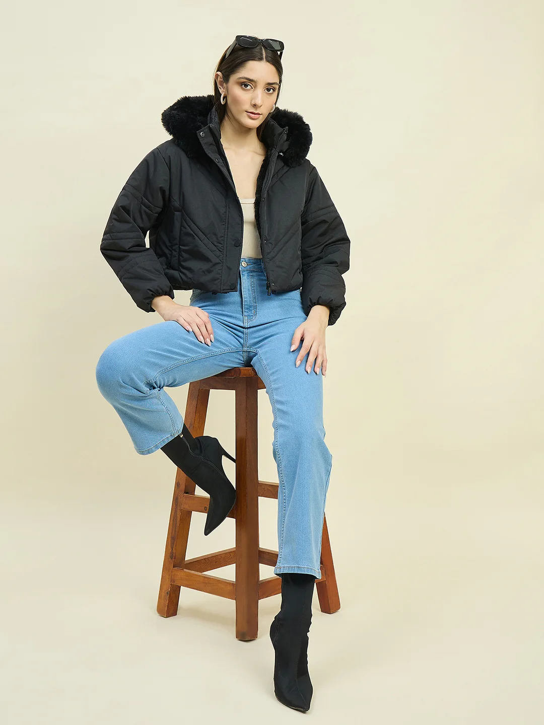 Madame Light Blue Cotton Blend Jeans - Image 3