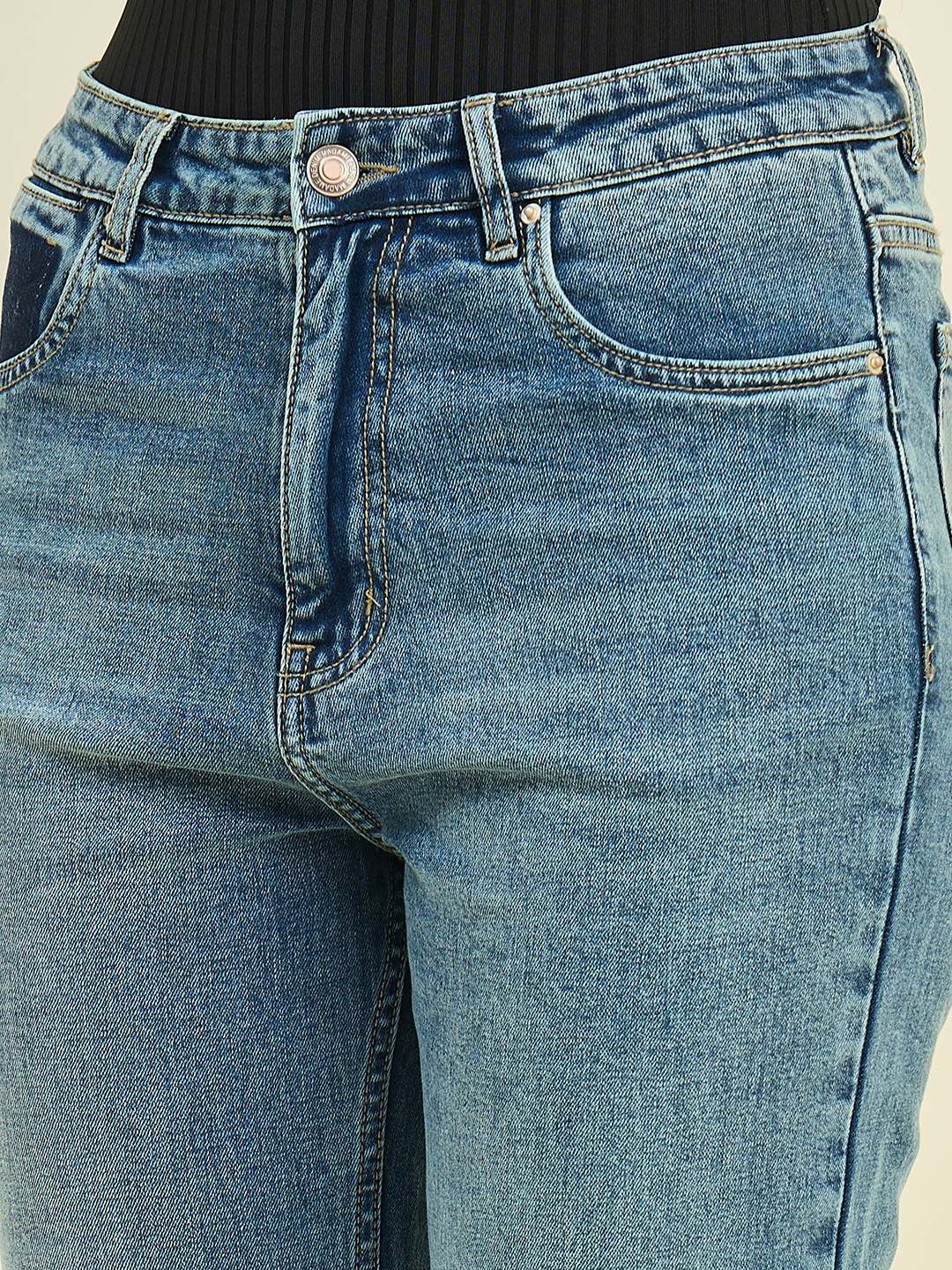 Madame Blue Straight Fit Jeans - Image 7