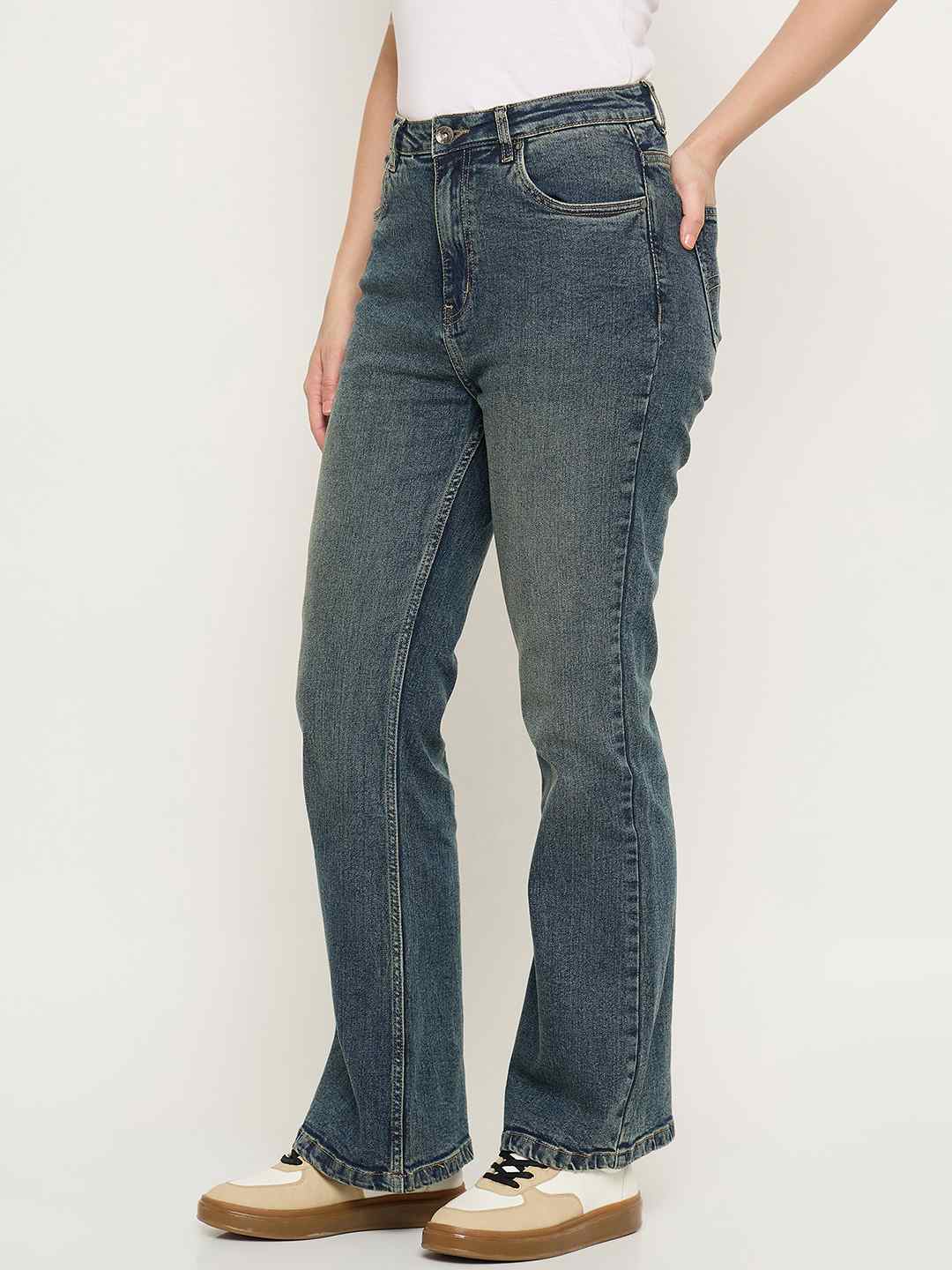 Madame Double Wash Tinted Bootcut Jeans - Image 5