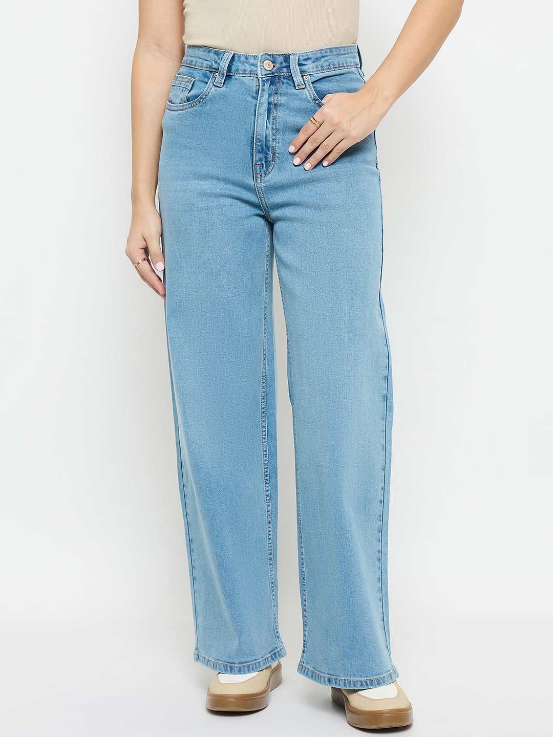 Madame Light Blue Straight Fit Jeans