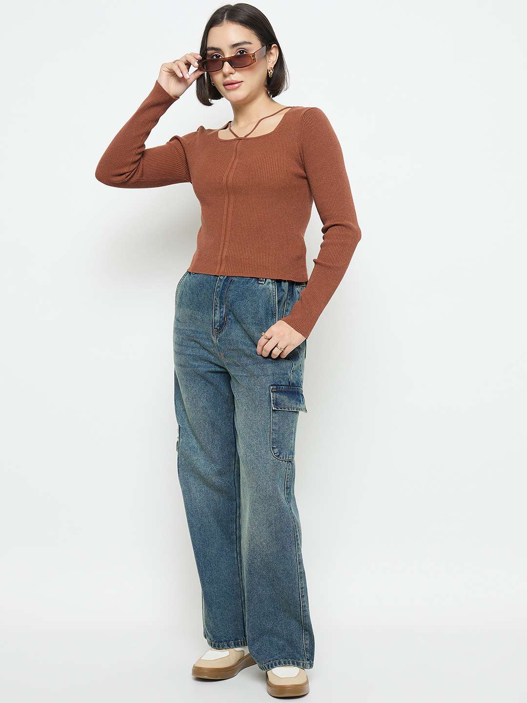 Madame Mid Blue Cargo Jeans - Image 3