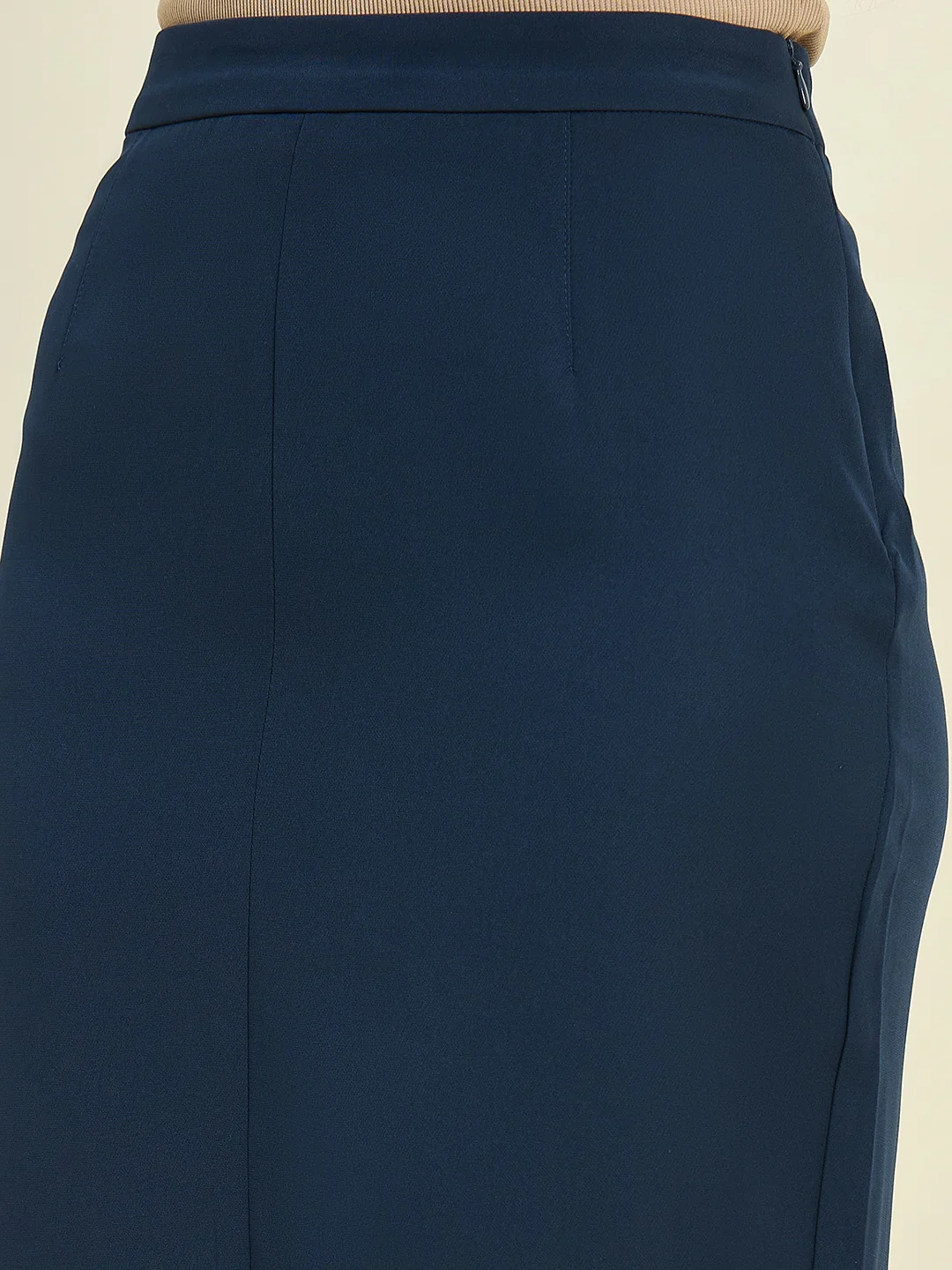 Madame Blue Mid Length Fitted Skirt - Image 7