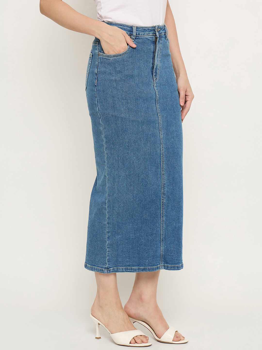 Madame Light Blue Denim Skirt - Image 4