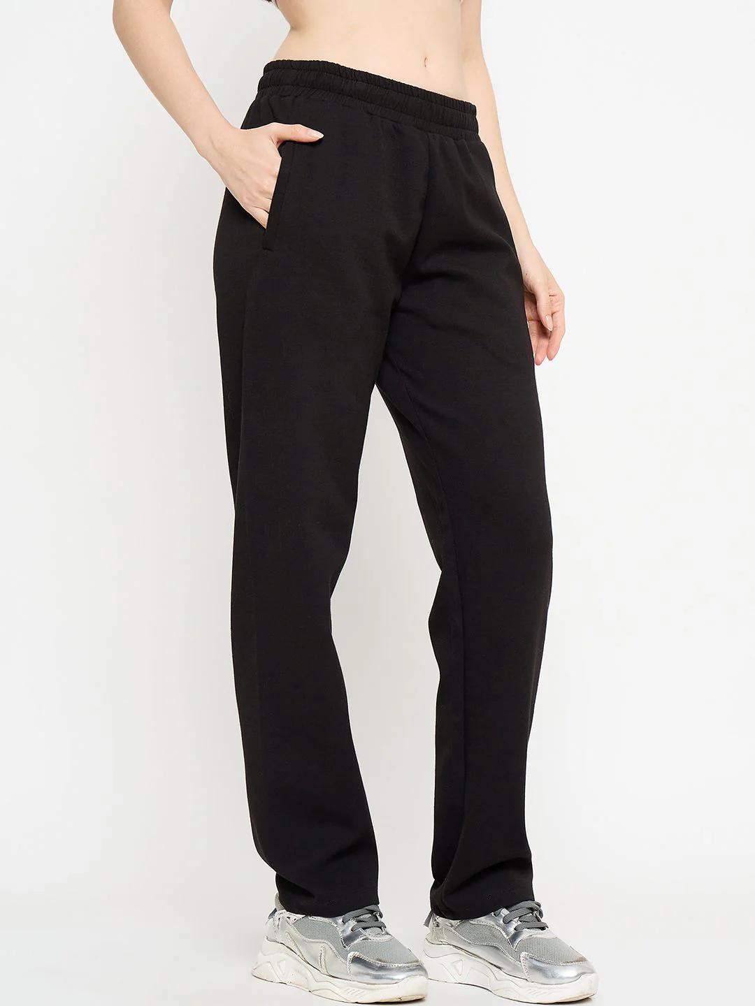 Madame Typography Print Black Straight Track Bottoms - Image 4
