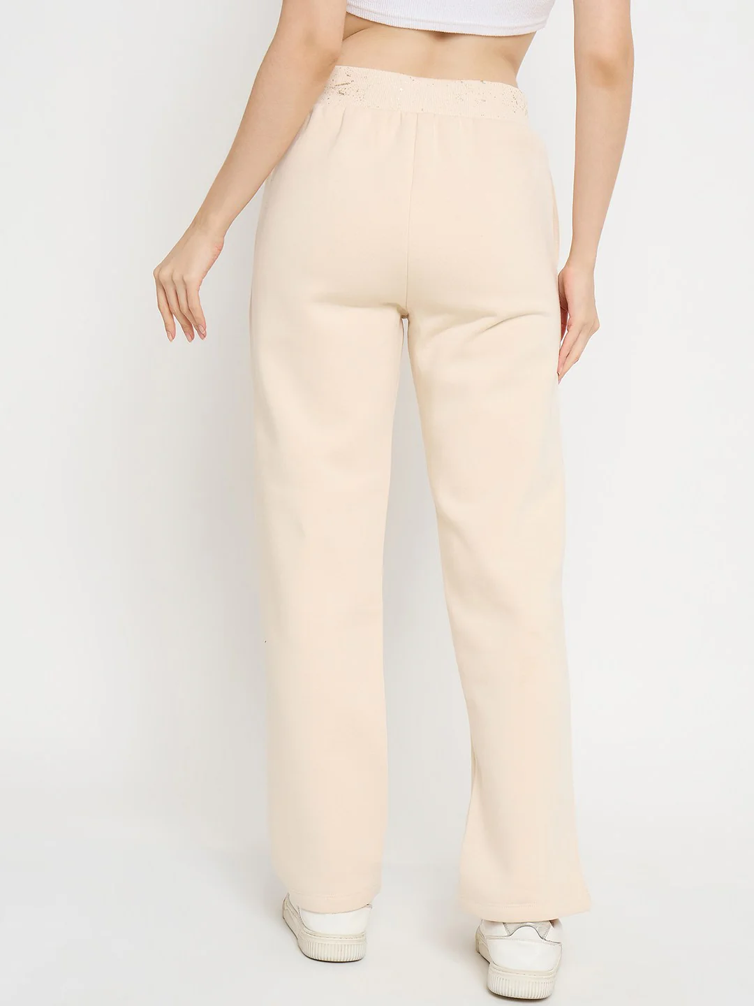 Madame Abstract Print Ivory Tapered Track Bottoms - Image 6