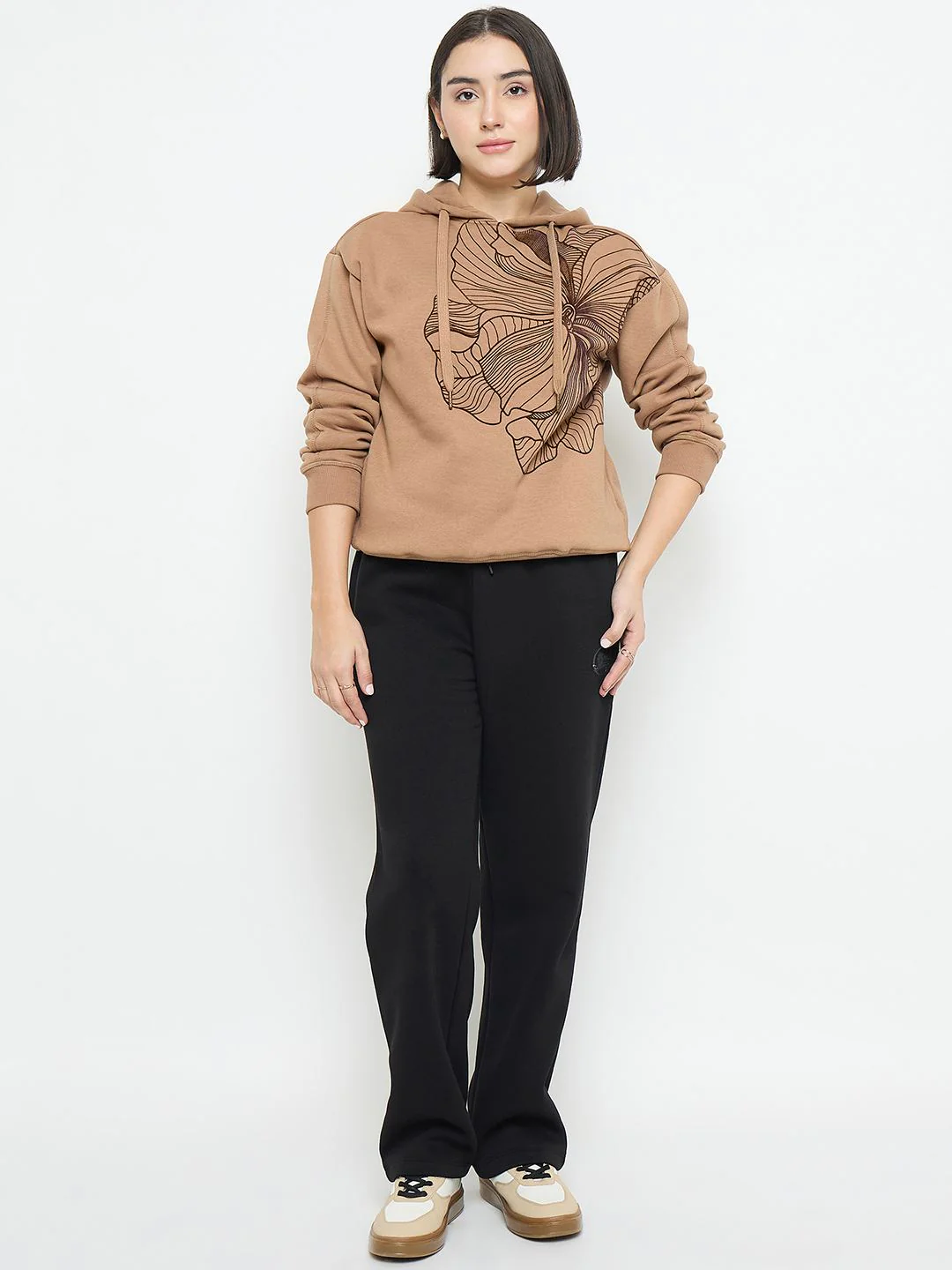 Madame Black Cotton Blend Track Bottoms - Image 2