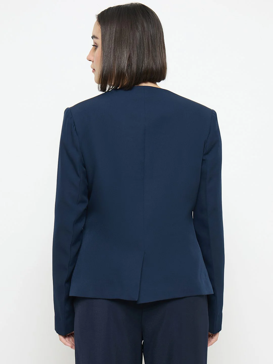 Madame Blue Round Neck Blazer - Image 6