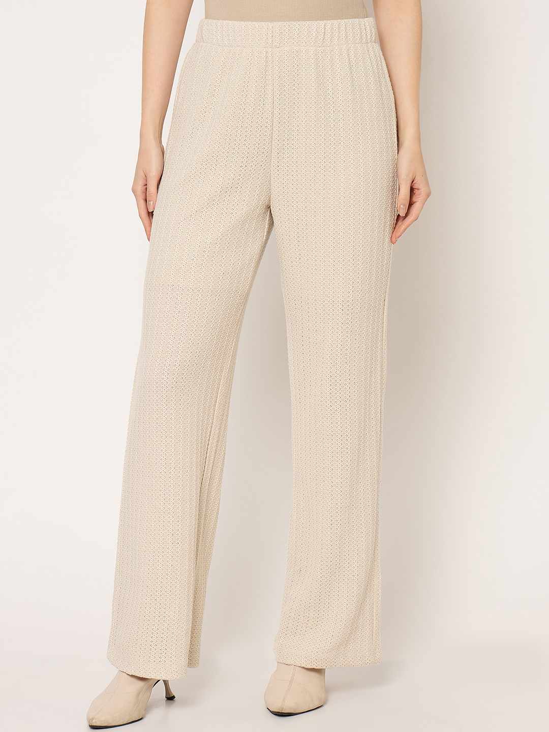 Madame Beige Straight Fit Trousers