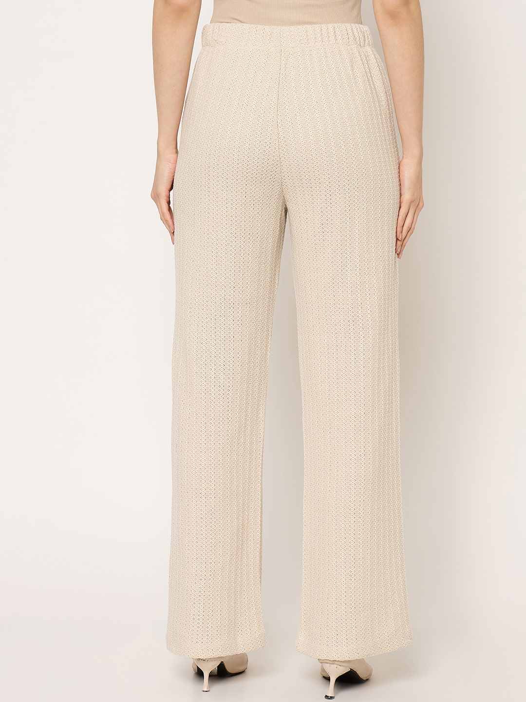 Madame Beige Straight Fit Trousers - Image 6