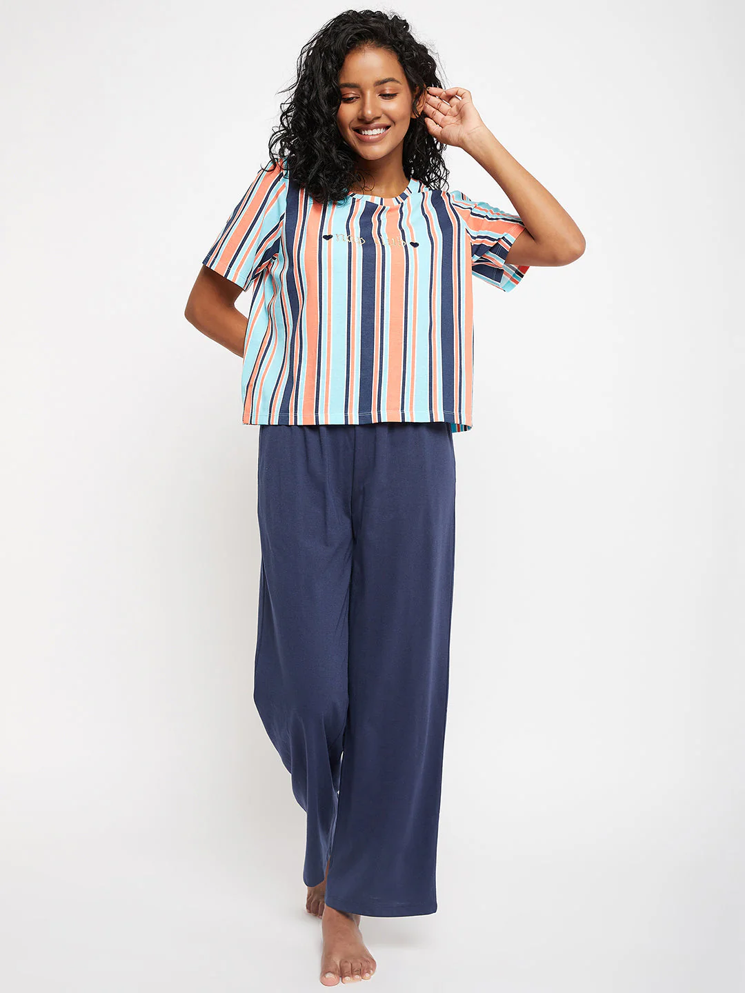 mSECRET Merchant Navy Stripped Full Length Nightsuit - Image 2