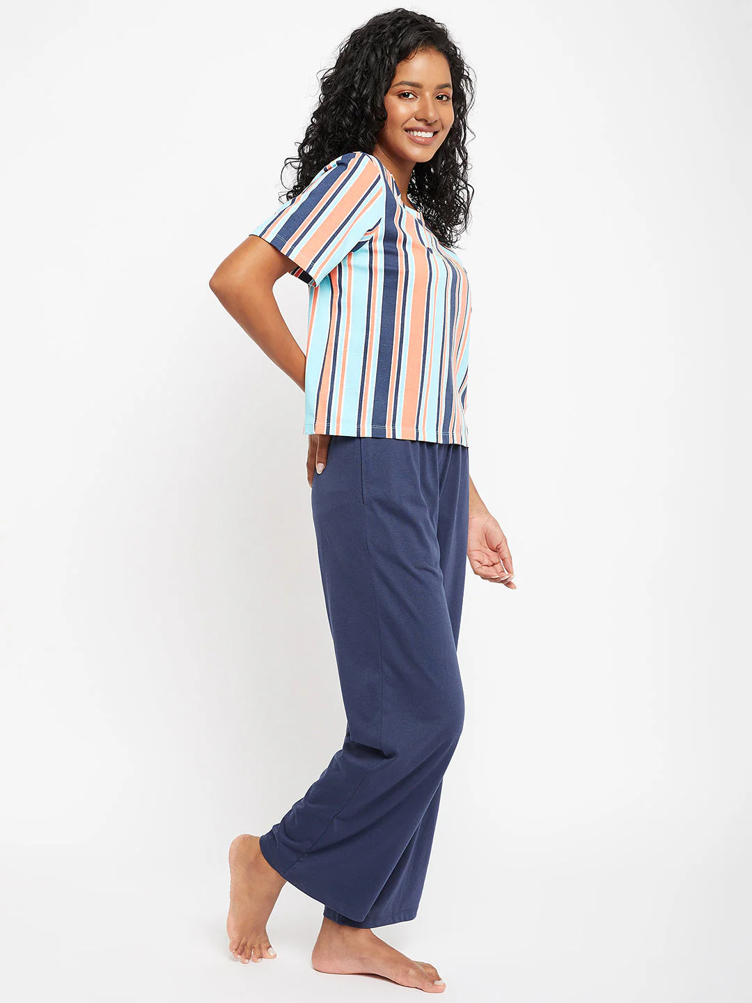 mSECRET Merchant Navy Stripped Full Length Nightsuit - Image 3