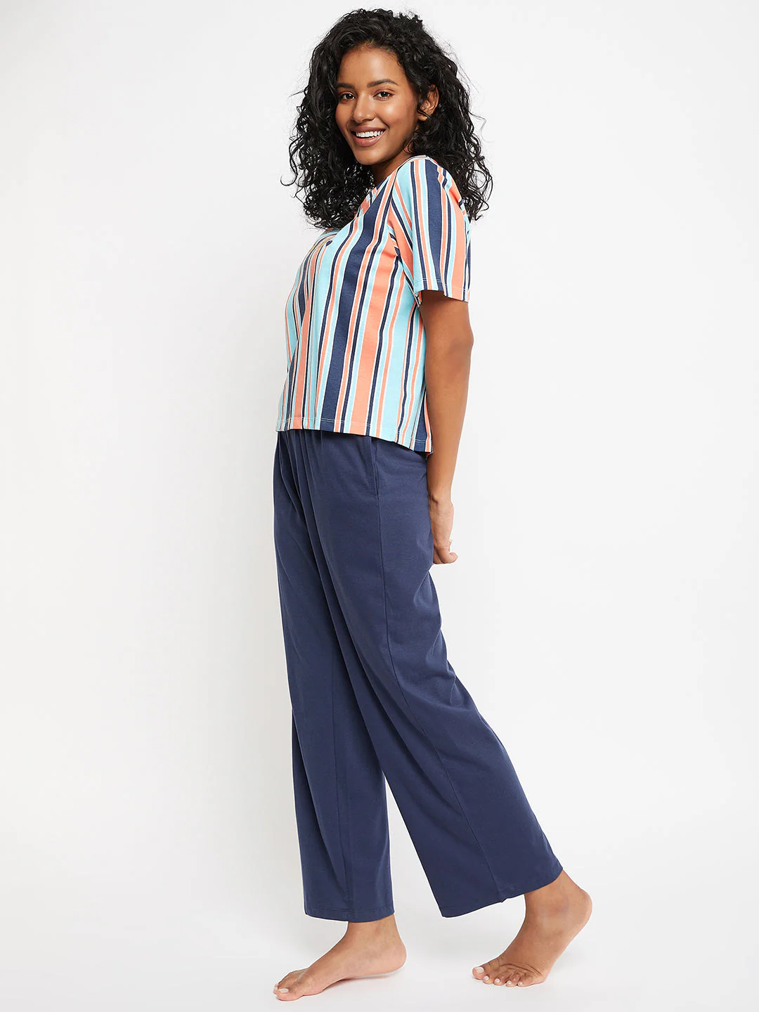 mSECRET Merchant Navy Stripped Full Length Nightsuit - Image 4