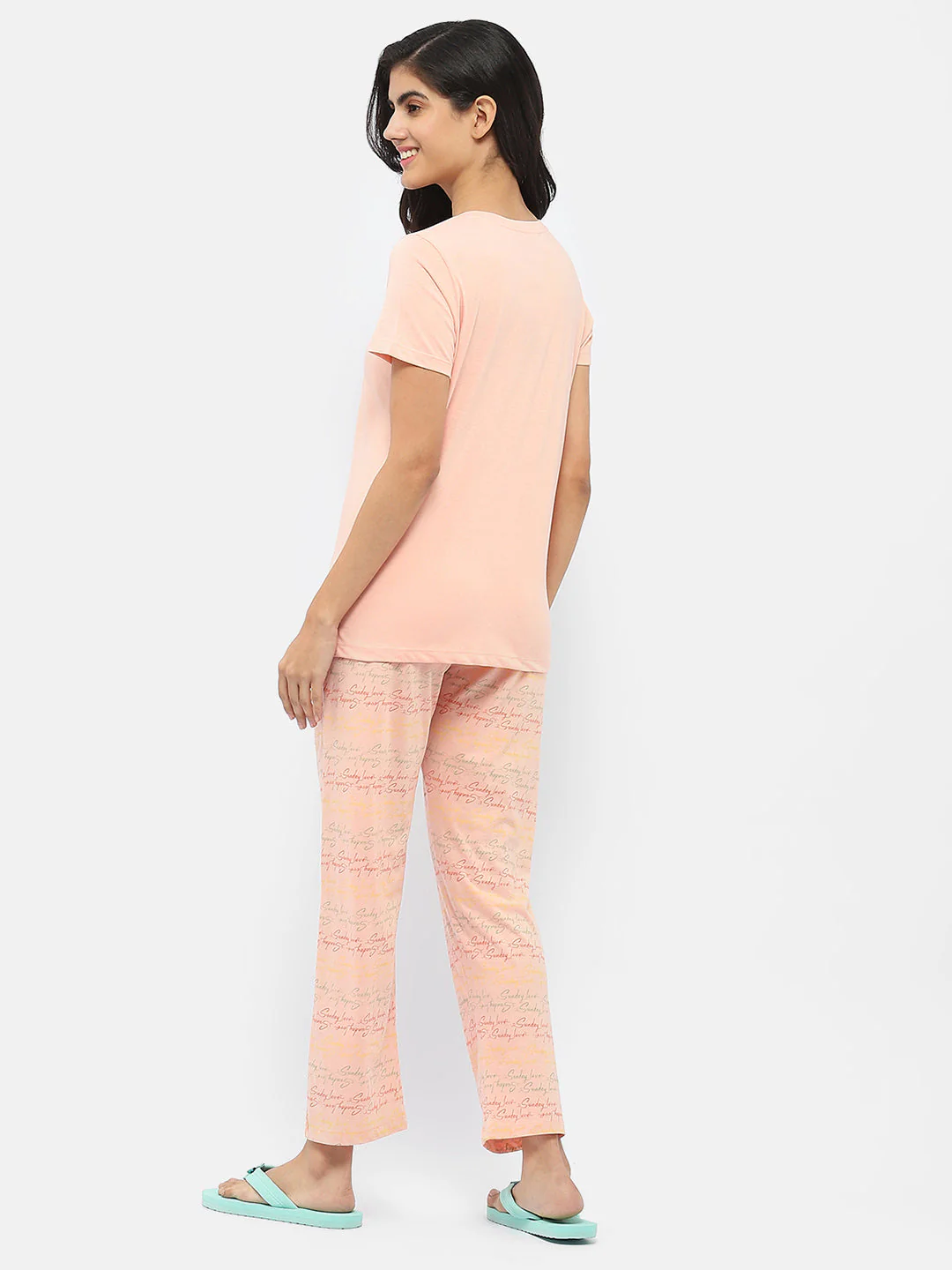 mSECRET Typography Peach Nightsuit - Image 4