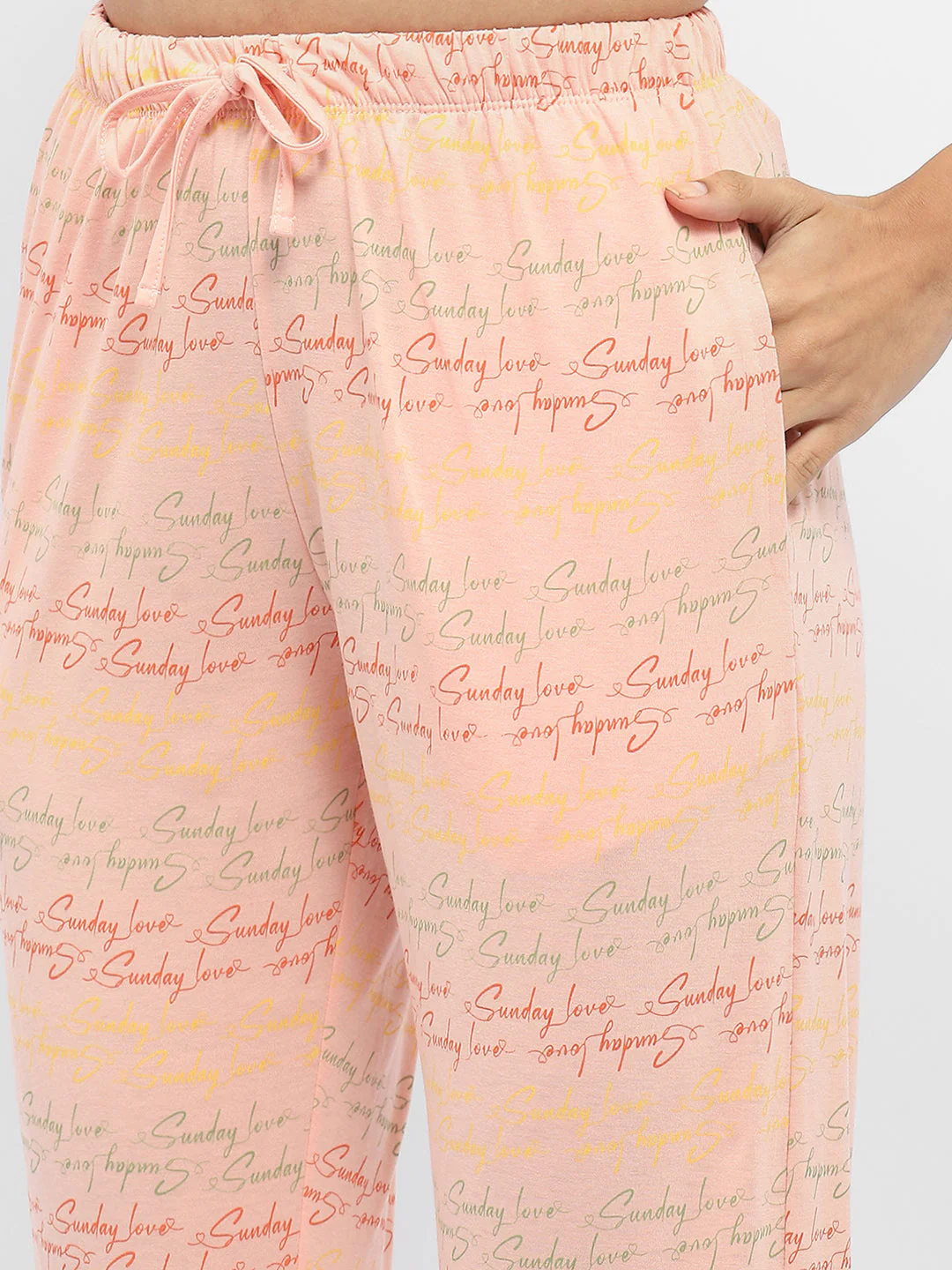 mSECRET Typography Peach Nightsuit - Image 5