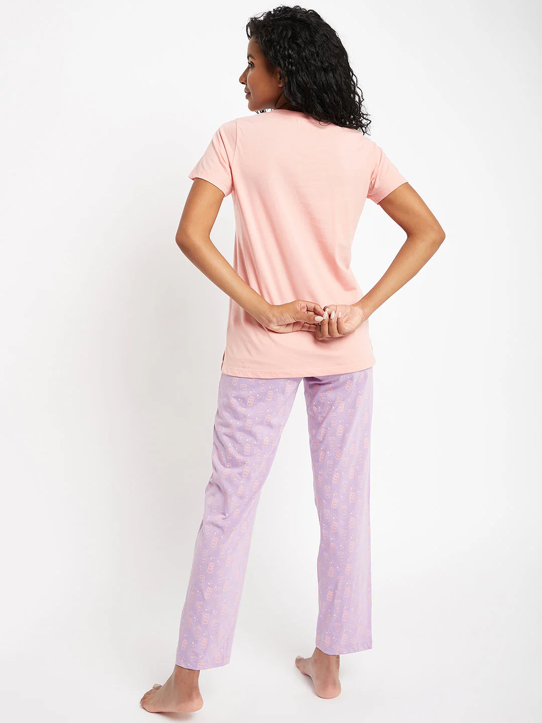 mSECRET Peach Printed Cotton Nightsuit - Image 5