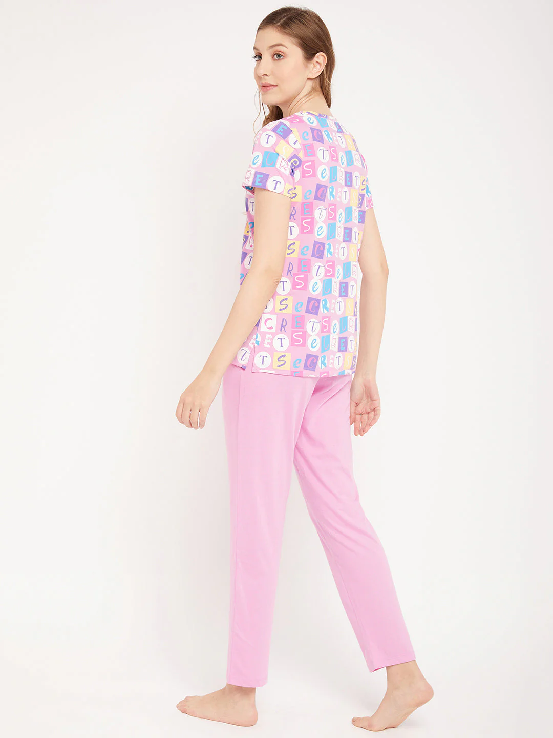mSECRET Lavender Typography Cotton Nightsuit - Image 2