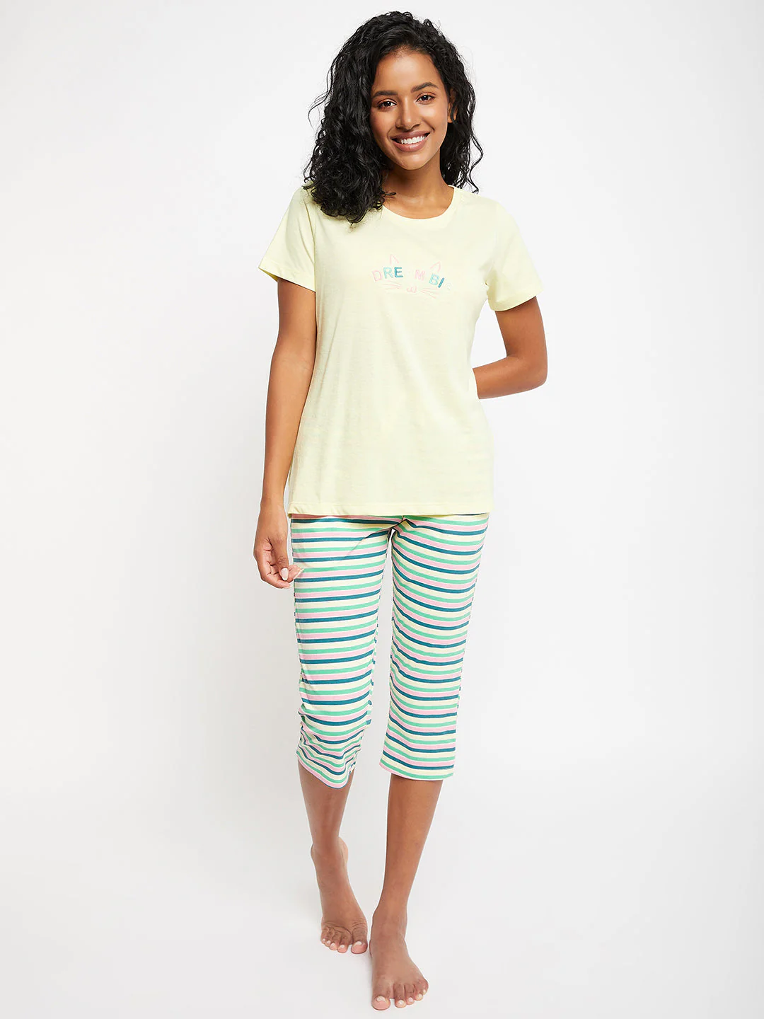 mSECRET Yellow Typography Cotton 2 pc Nightsuit - Image 3