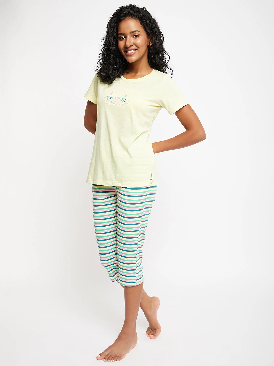 mSECRET Yellow Typography Cotton 2 pc Nightsuit - Image 5