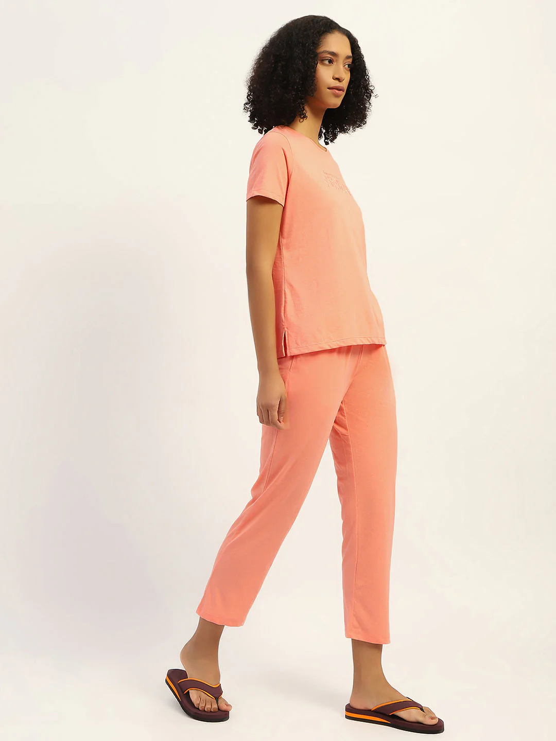 mSECRET Printed Orange Nightsuit Set - Image 4