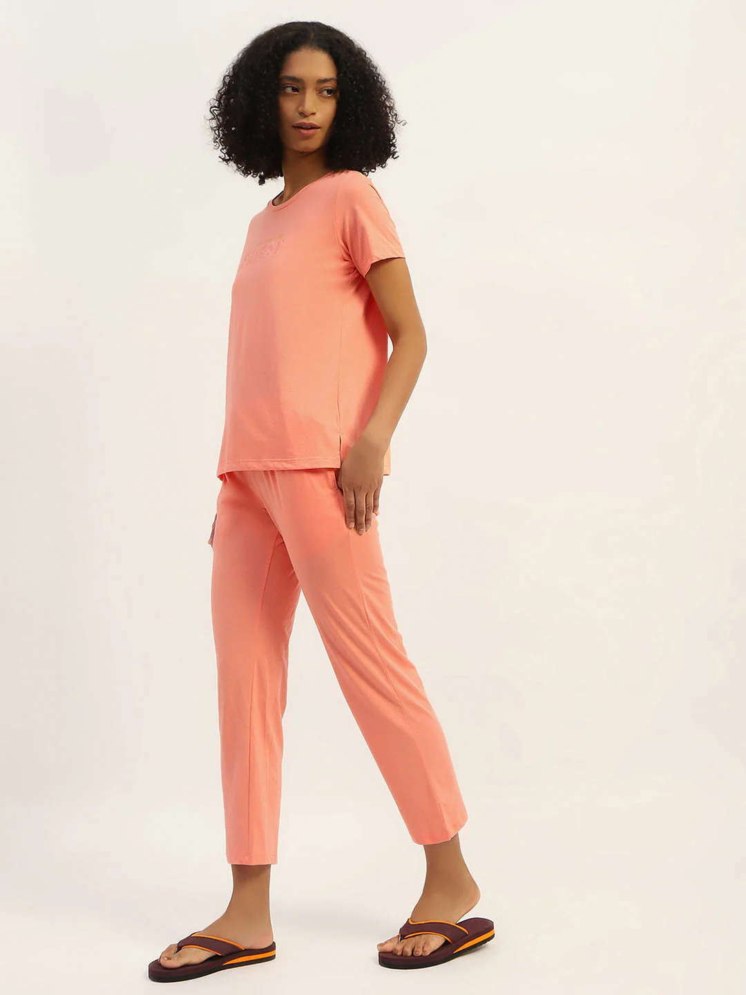 mSECRET Printed Orange Nightsuit Set - Image 5
